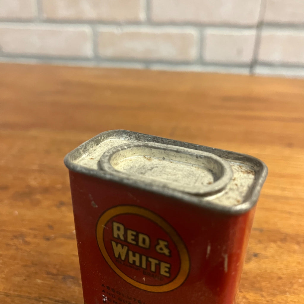 Vintage Red & White Ginger Chicago Buffalo NY Spice Tin Kitchen