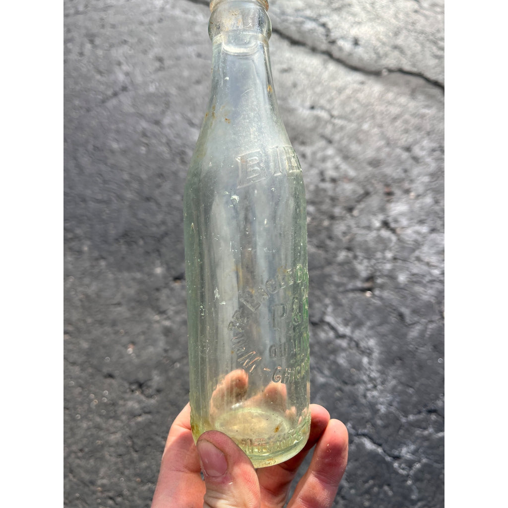 Rare Vintage White Eagle Bottling Co P&R 7oz Bibo Beer Chicago Illinois Bottle