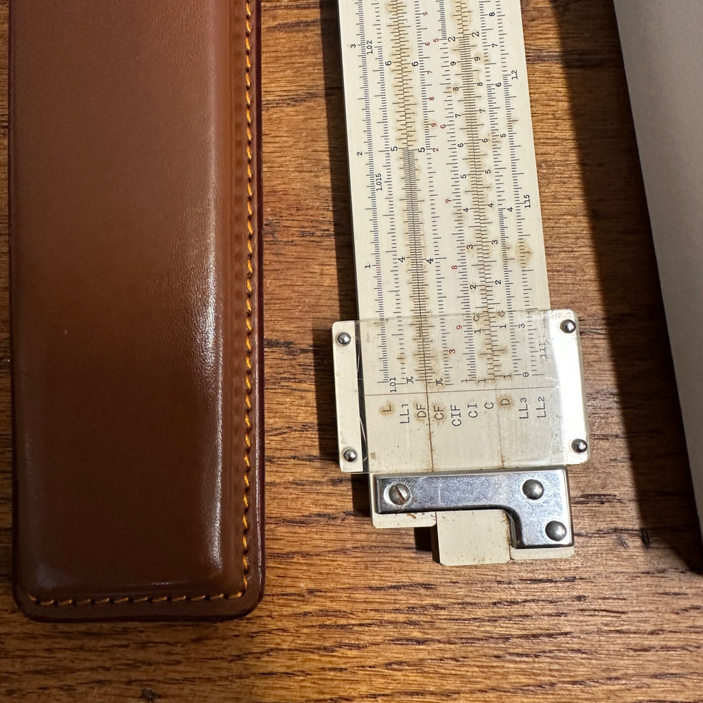Vintage Slide Rule Sans & Streiffe No. 311 w/Leather Case Japan