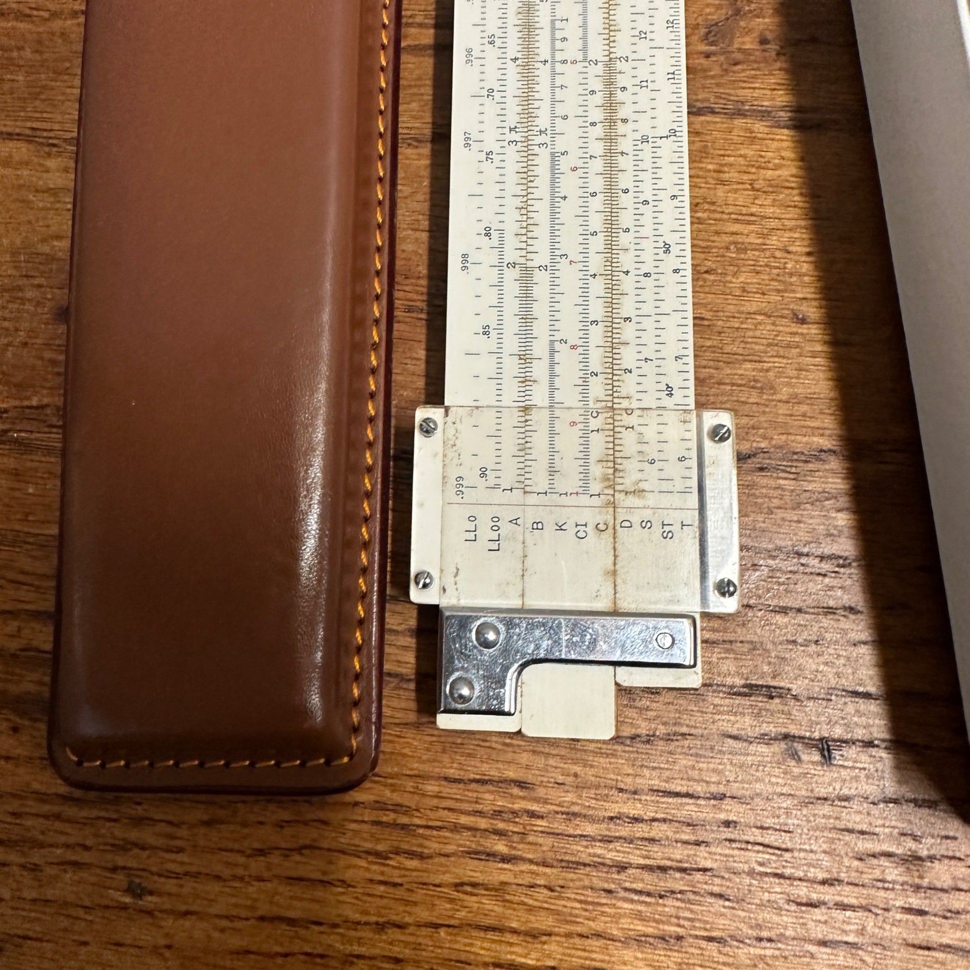 Vintage Slide Rule Sans & Streiffe No. 311 w/Leather Case Japan