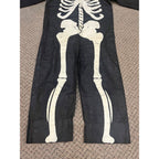 Vintage 1920s-30s Child's Skeleton Halloween Costume Black Cloth w Painted Bones