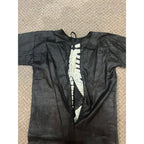 Vintage 1920s-30s Child's Skeleton Halloween Costume Black Cloth w Painted Bones