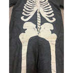 Vintage 1920s-30s Child's Skeleton Halloween Costume Black Cloth w Painted Bones