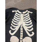 Vintage 1920s-30s Child's Skeleton Halloween Costume Black Cloth w Painted Bones