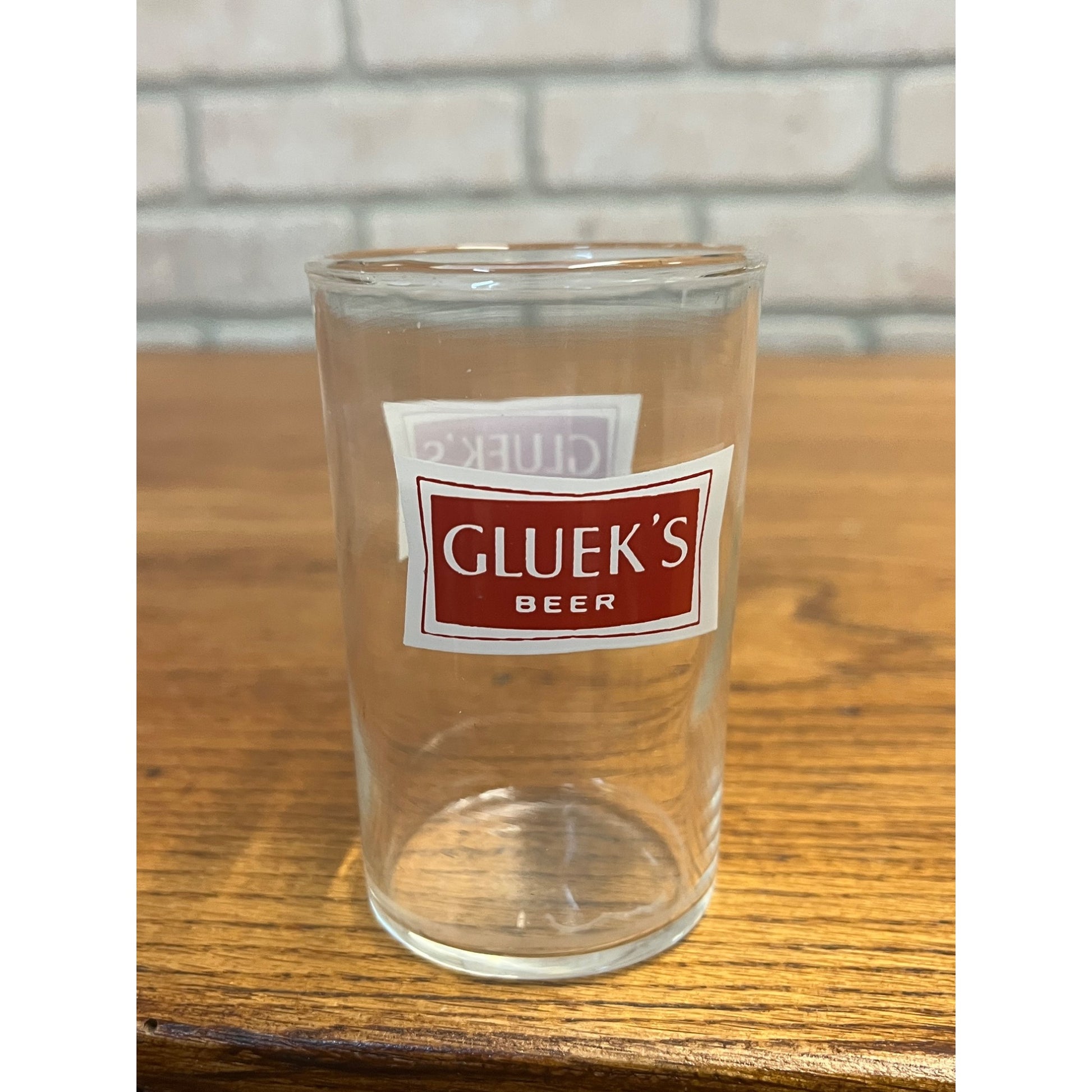 RARE Vintage Gluek's Beer 3-5/8" Shell Bar Glass Advertising Minneapolis MN