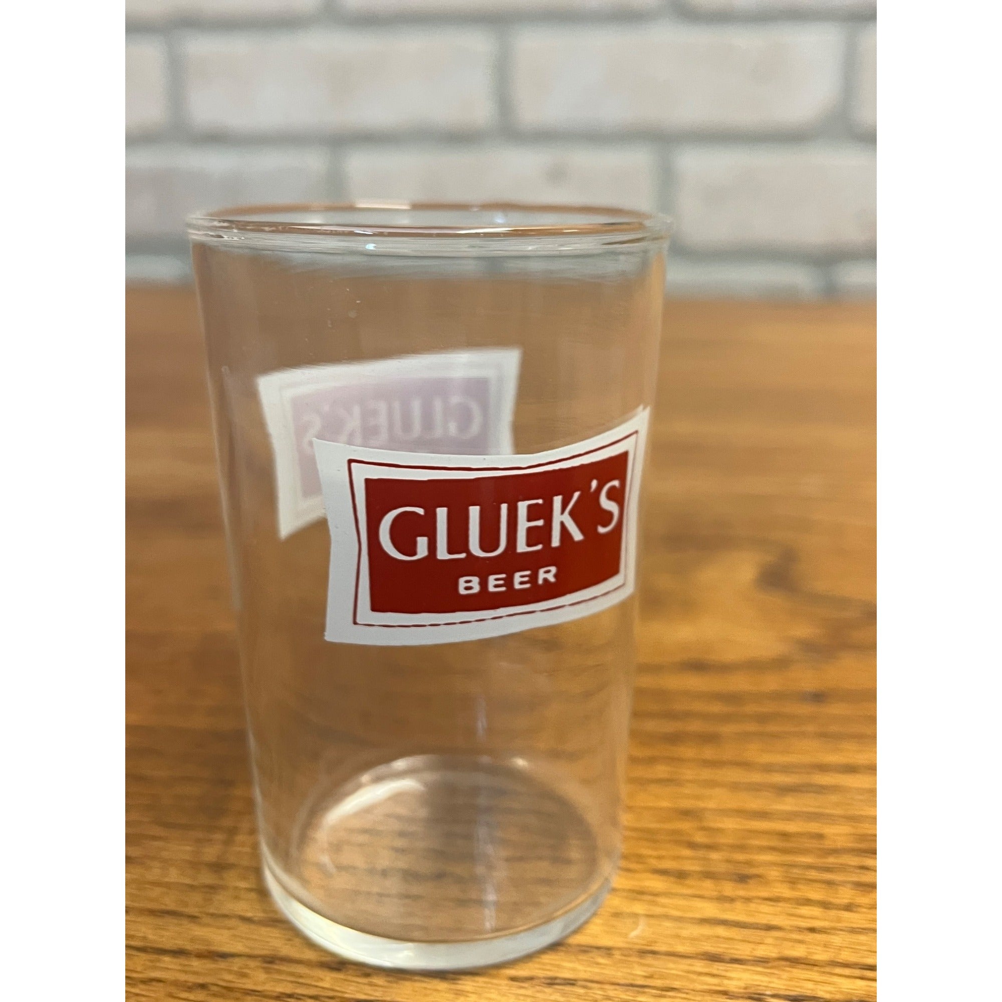 RARE Vintage Gluek's Beer 3-5/8" Shell Bar Glass Advertising Minneapolis MN