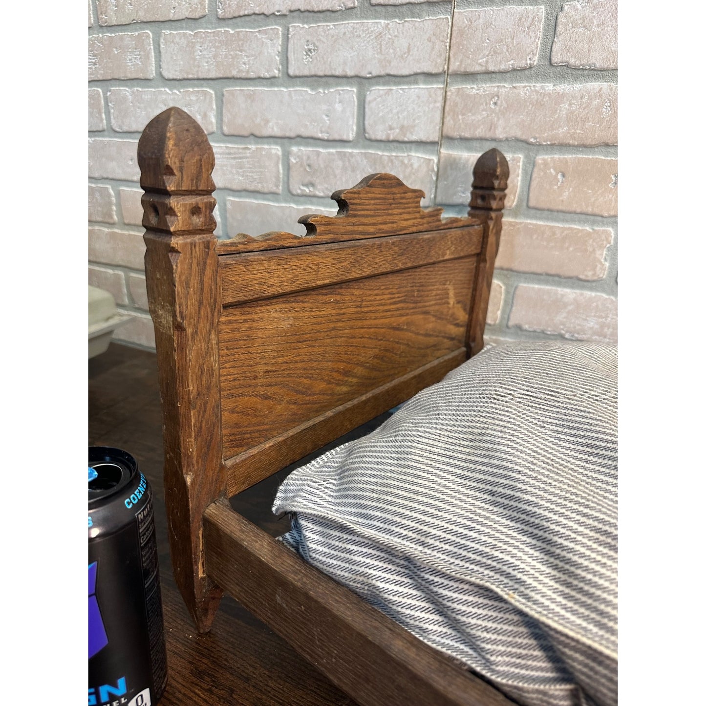 Original Antique Early 1900s Doll Wooden Bed American Girl Size