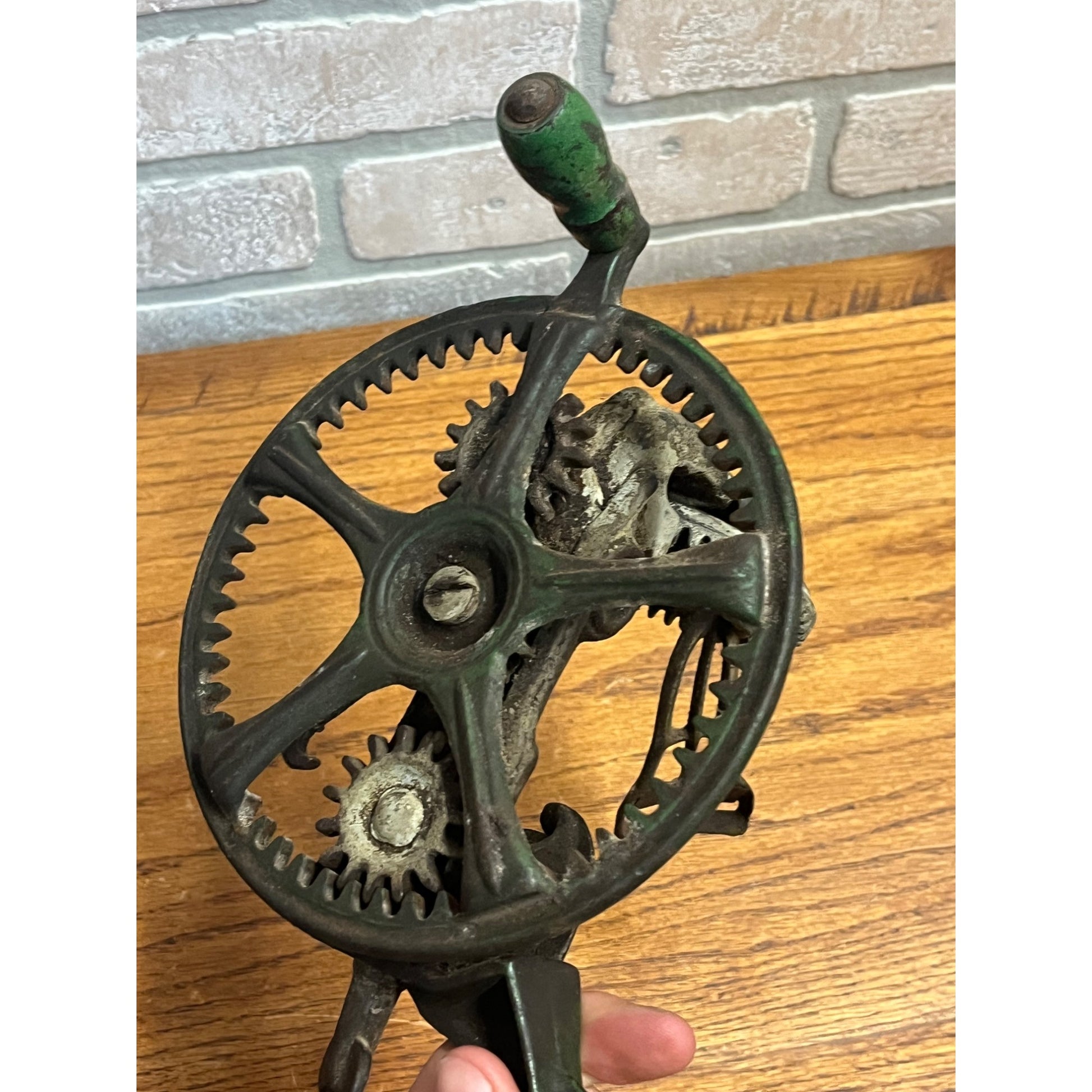 Antique Cast Iron Apple Peeler Primitive Kitchen Tool Table Mount Hand Crank