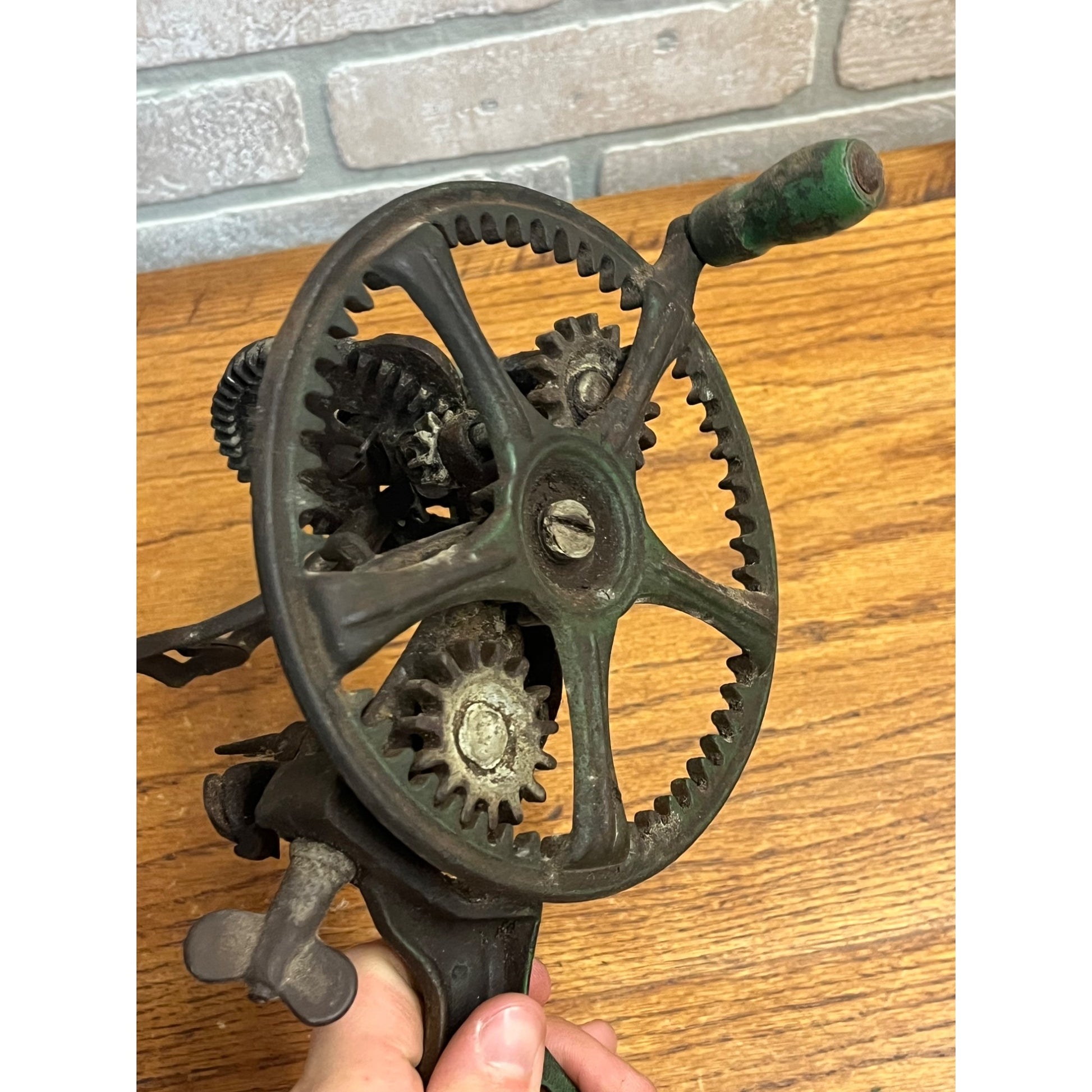 Antique Cast Iron Apple Peeler Primitive Kitchen Tool Table Mount Hand Crank