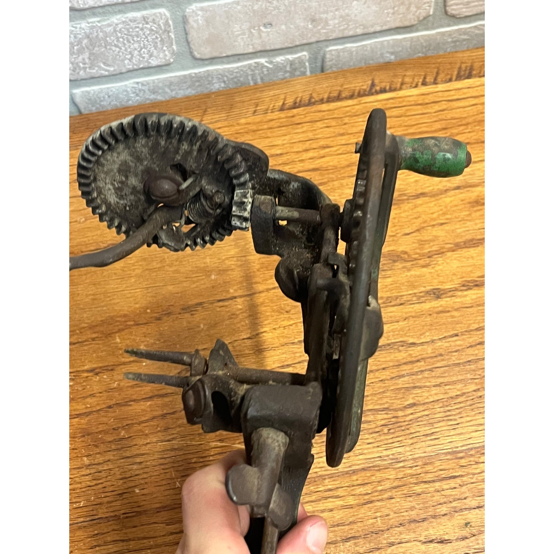 Antique Cast Iron Apple Peeler Primitive Kitchen Tool Table Mount Hand Crank
