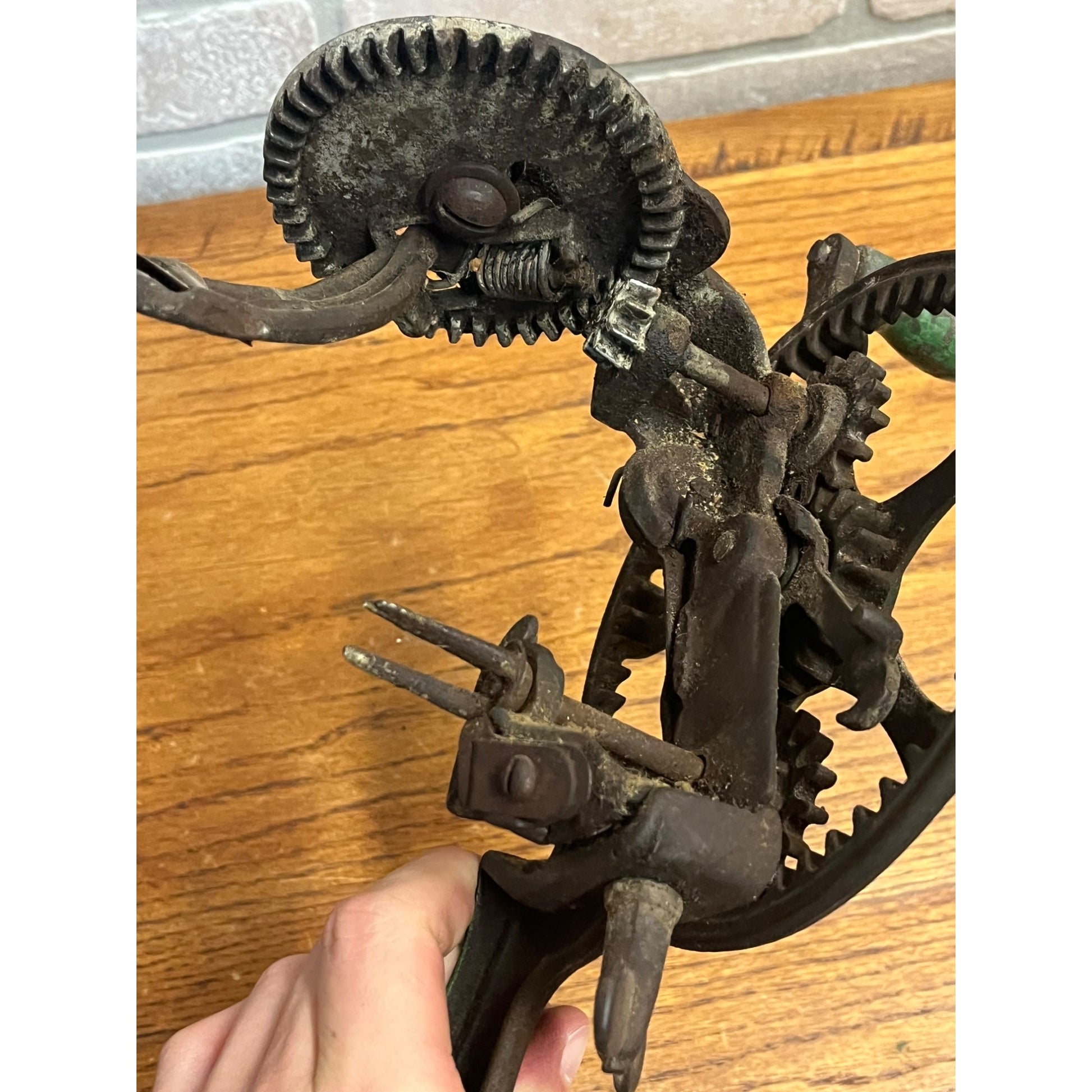 Antique Cast Iron Apple Peeler Primitive Kitchen Tool Table Mount Hand Crank