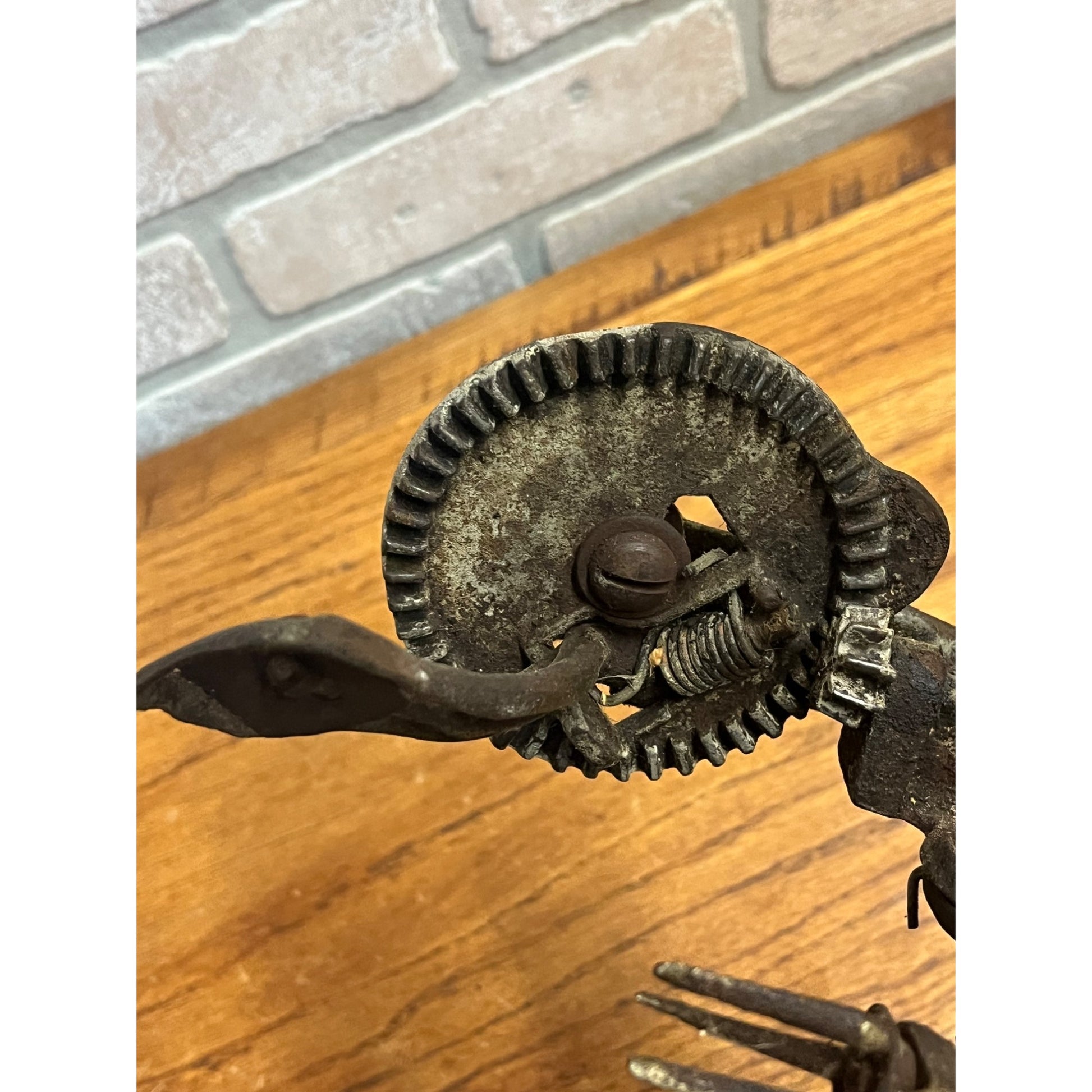 Antique Cast Iron Apple Peeler Primitive Kitchen Tool Table Mount Hand Crank