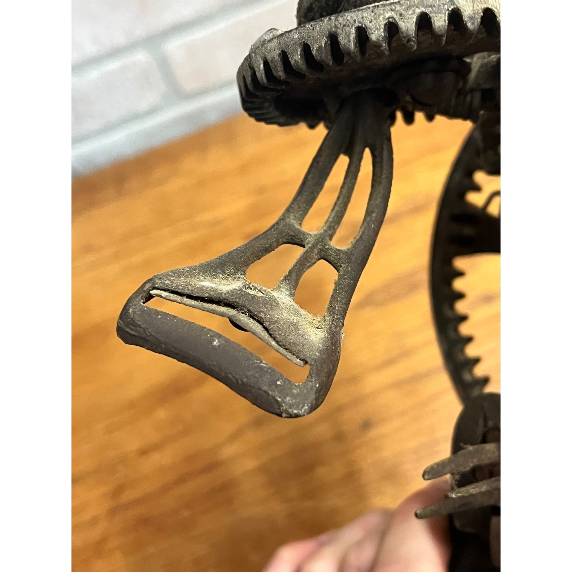 Antique Cast Iron Apple Peeler Primitive Kitchen Tool Table Mount Hand Crank