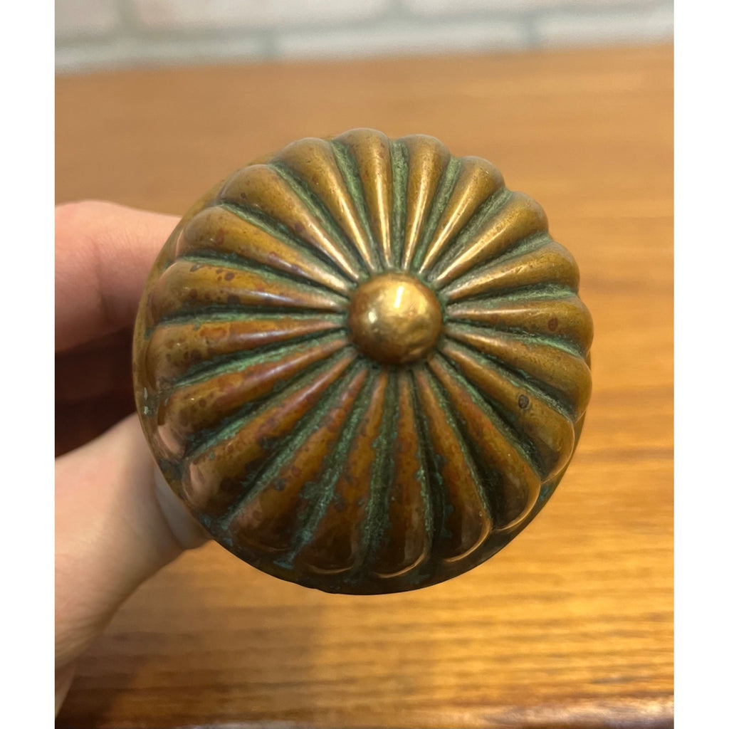 Antique c1895 Yale & Towne Radial Marquette Doorknob Cast Bronze 2-1/4"