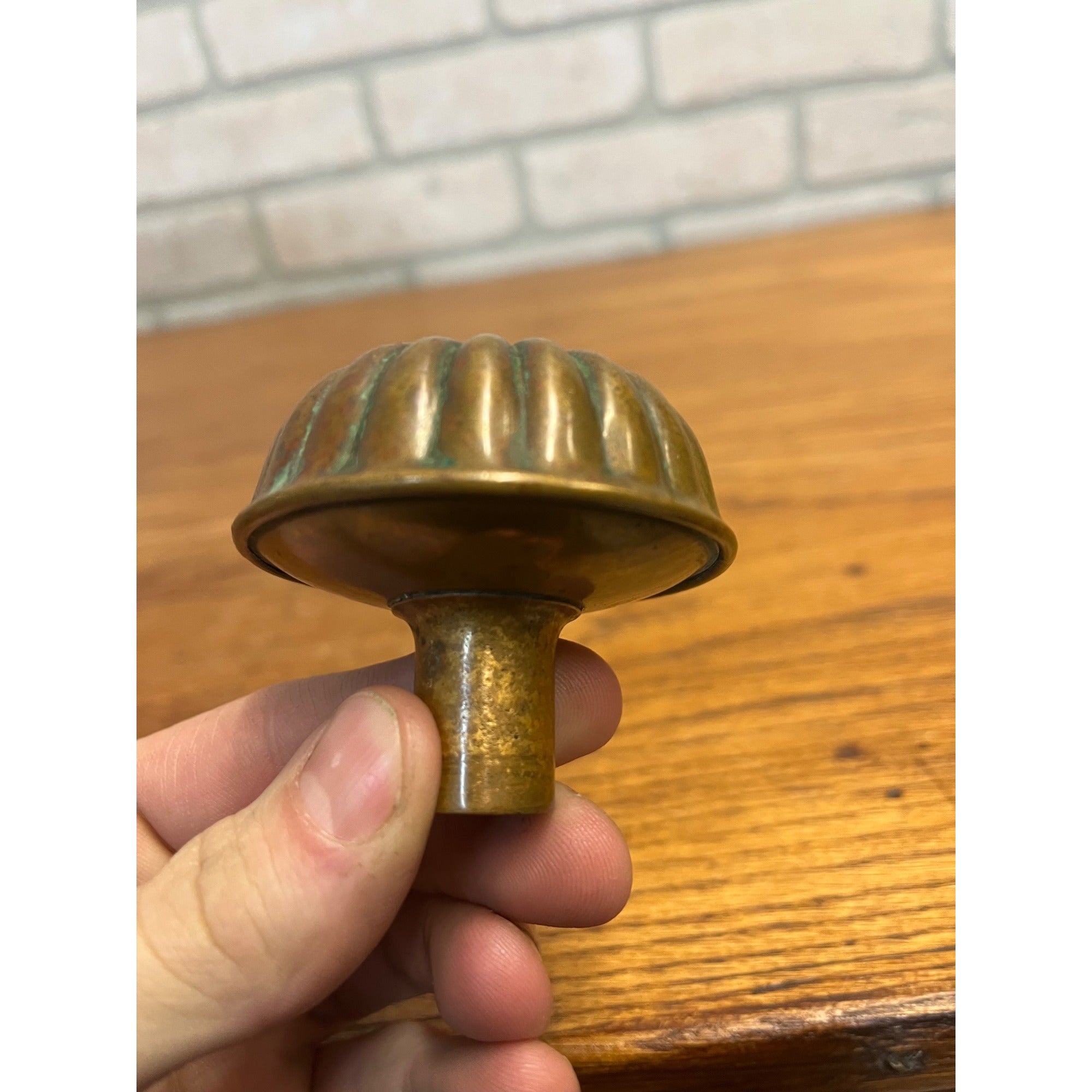 Antique c1895 Yale & Towne Radial Marquette Doorknob Cast Bronze 2-1/4"