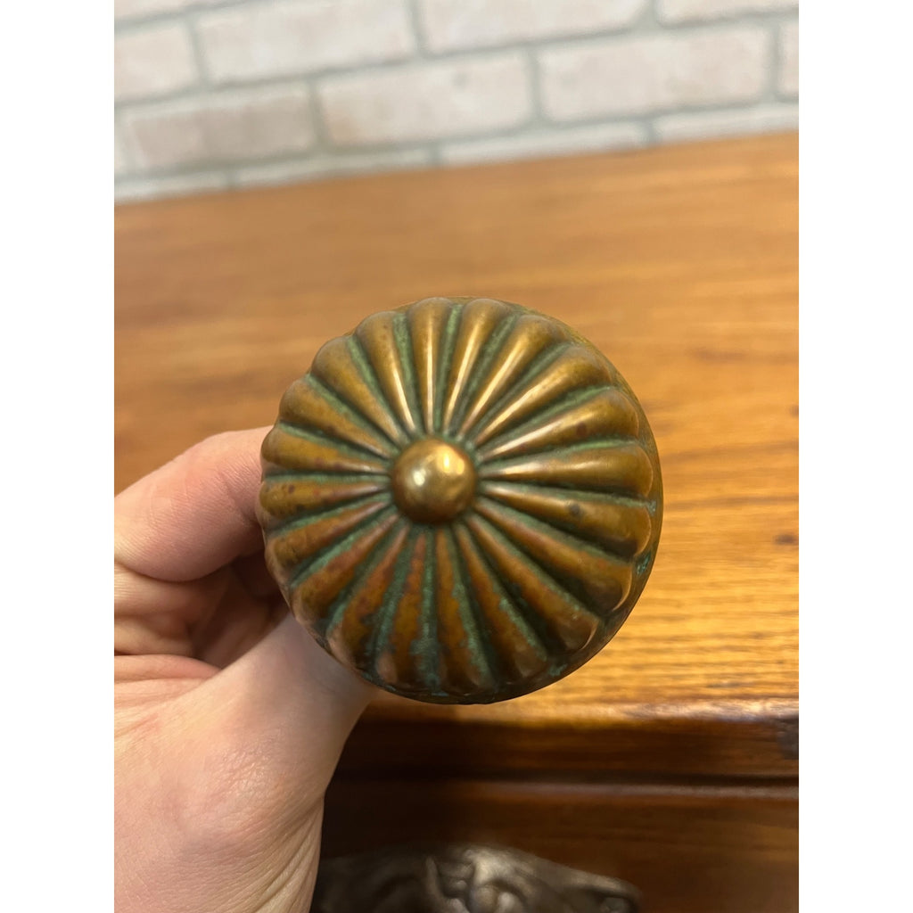 Antique c1895 Yale & Towne Radial Marquette Doorknob Cast Bronze 2-1/4"