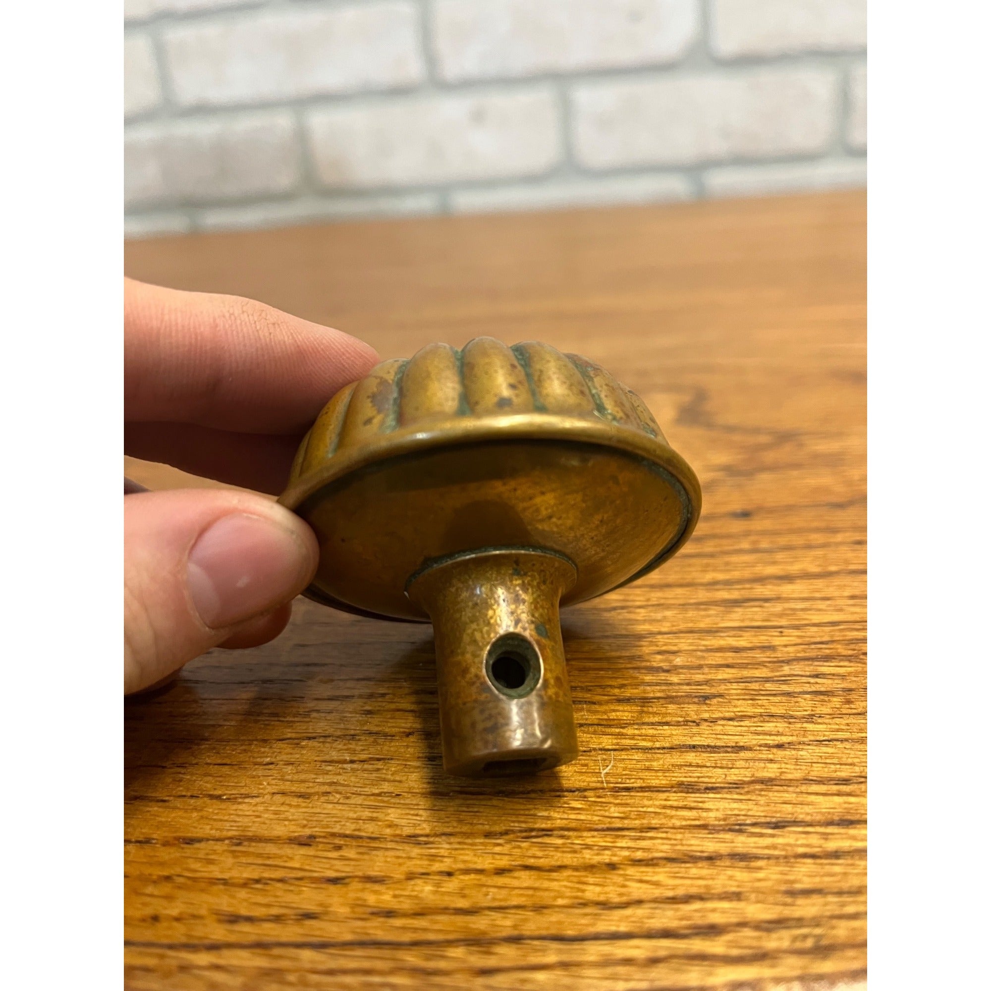Antique c1895 Yale & Towne Radial Marquette Doorknob Cast Bronze 2-1/4"