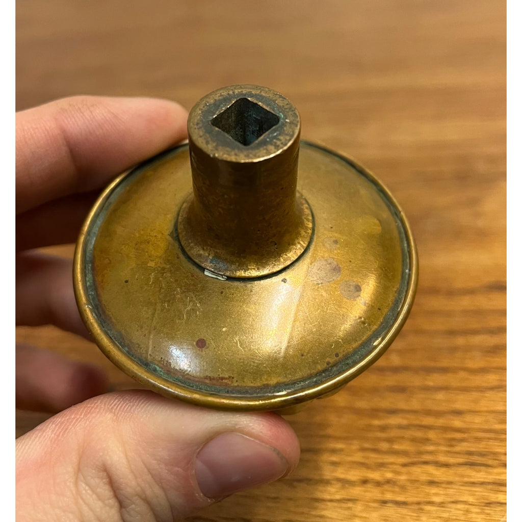 Antique c1895 Yale & Towne Radial Marquette Doorknob Cast Bronze 2-1/4"