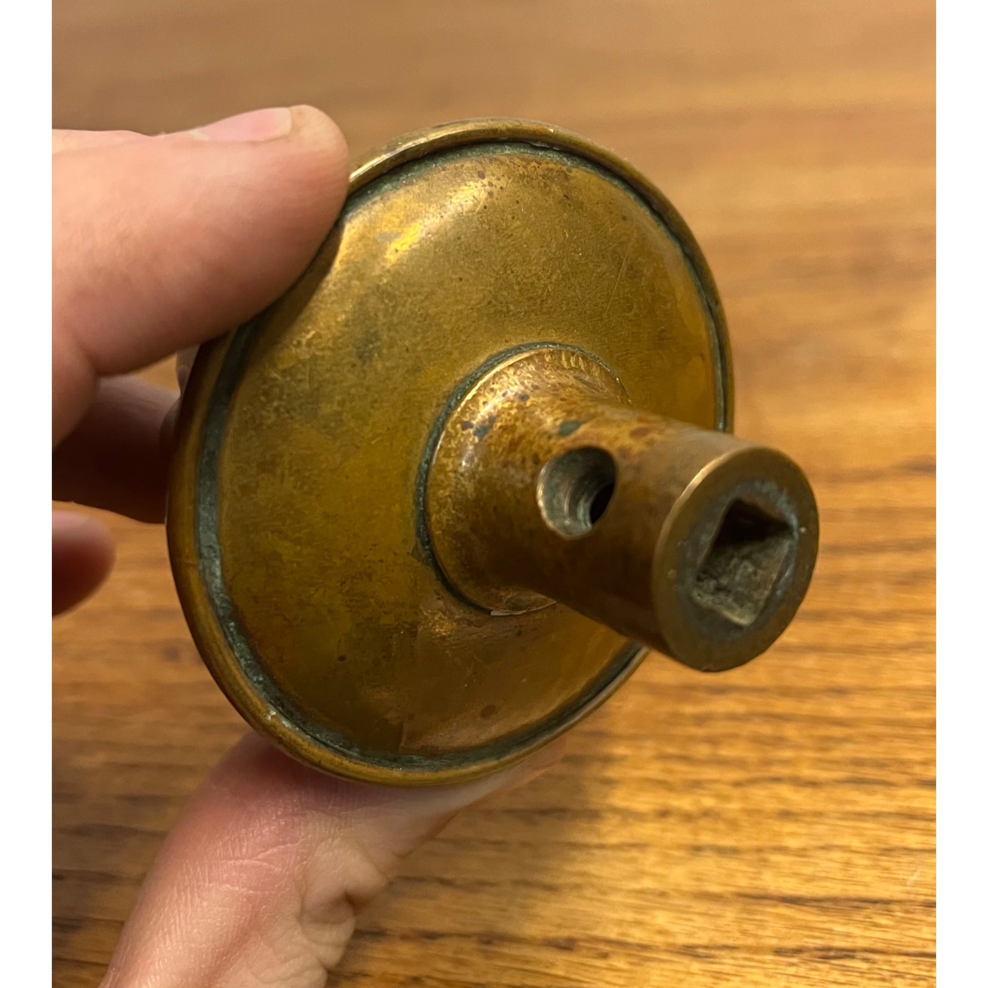 Antique c1895 Yale & Towne Radial Marquette Doorknob Cast Bronze 2-1/4"