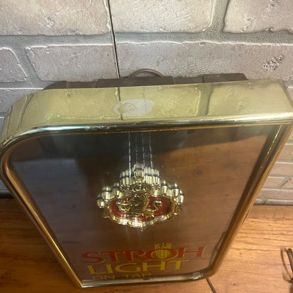 Vintage Stroh's Beer On Tap Motion Moving Spinning Starburst Light Sign Cosmic