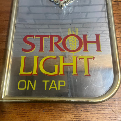 Vintage Stroh's Beer On Tap Motion Moving Spinning Starburst Light Sign Cosmic