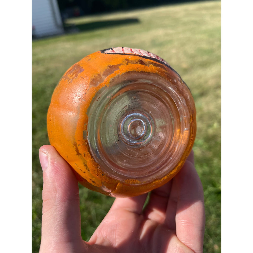 RARE Antique Halloween 1920s Glass Jack o' Lantern JOL Candy Container