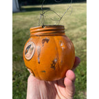 RARE Antique Halloween 1920s Glass Jack o' Lantern JOL Candy Container