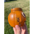 RARE Antique Halloween 1920s Glass Jack o' Lantern JOL Candy Container