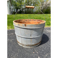 Antique Primitive 19th c Original Blue Gray Paint Wood Stave Syrup Pail Bucket