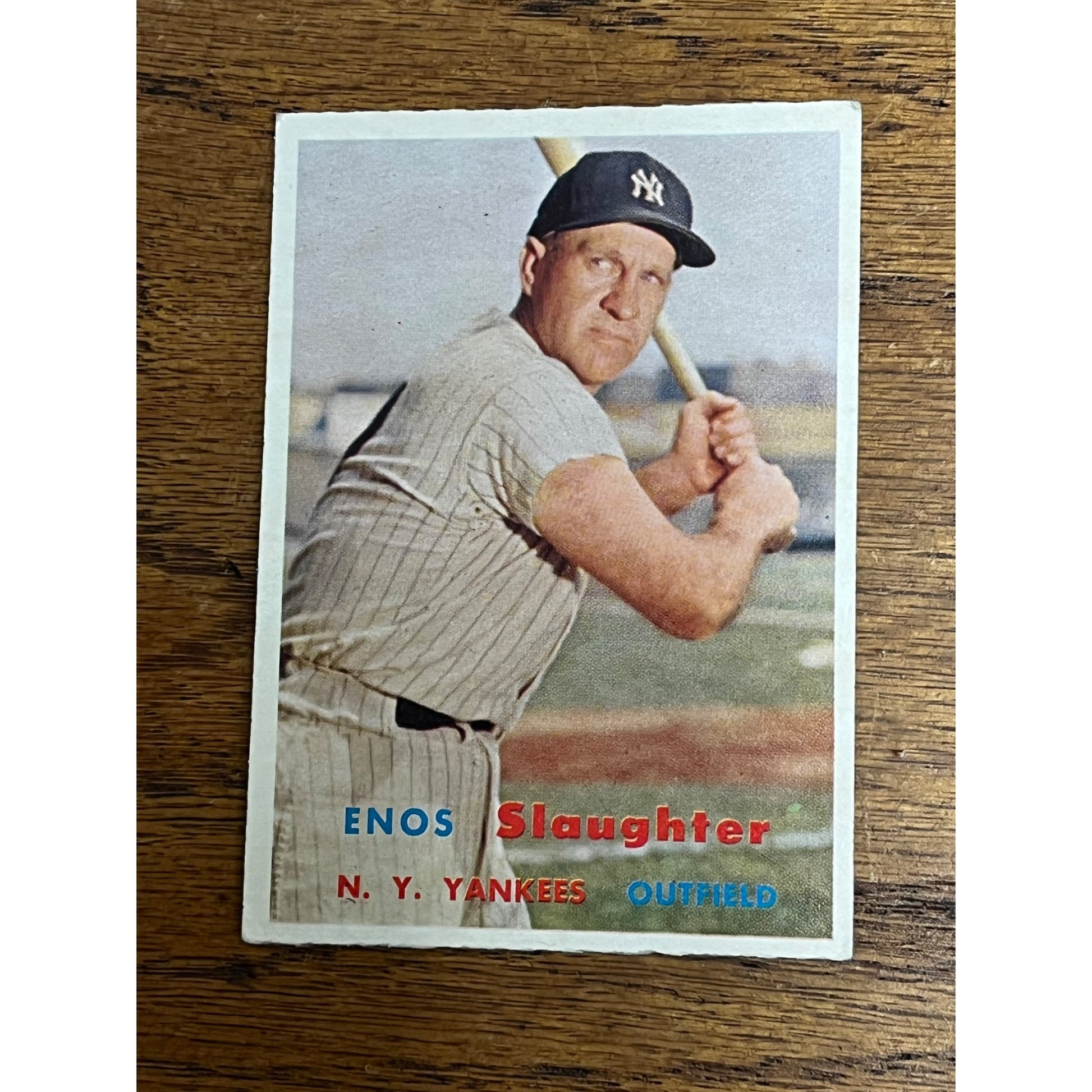 1957 Topps Baseball Enos Slaughter New York Yankees #215 - VG