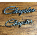 Vintage Chrysler Emblem Badges Script Lot (2) OEM Original Parts