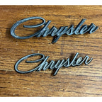 Vintage Chrysler Emblem Badges Script Lot (2) OEM Original Parts