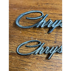 Vintage Chrysler Emblem Badges Script Lot (2) OEM Original Parts