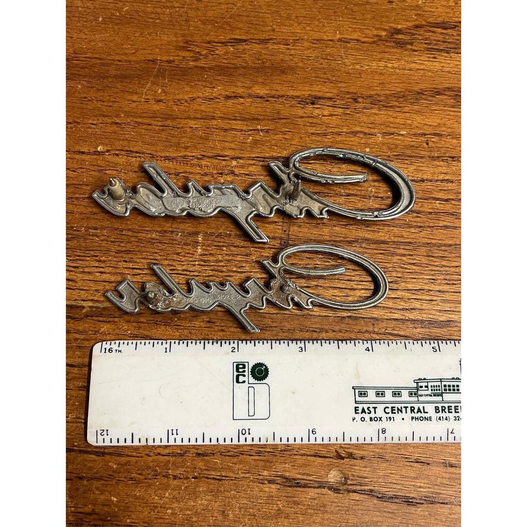Vintage Chrysler Emblem Badges Script Lot (2) OEM Original Parts