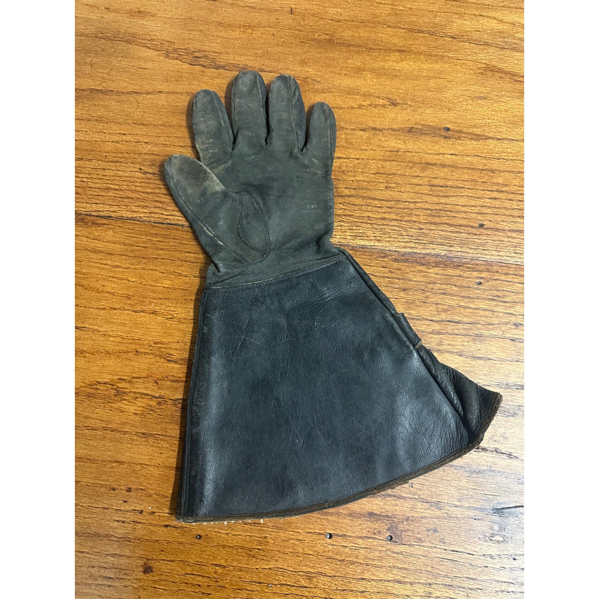 Vintage 1910s Hansen Co. Milwaukee Leather Motorcycle Gloves w/ Gauntlet Cuffs