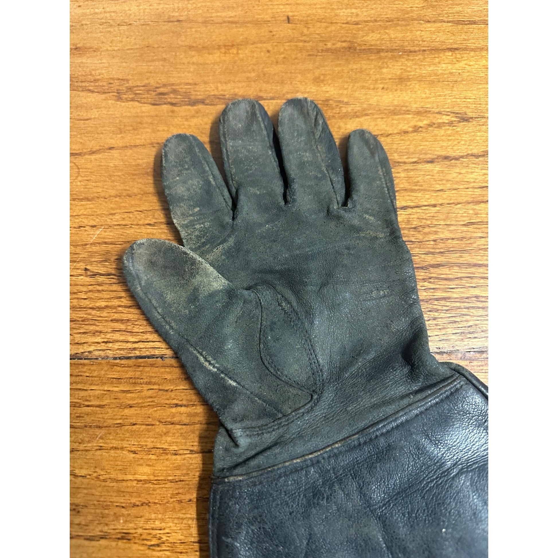 Vintage 1910s Hansen Co. Milwaukee Leather Motorcycle Gloves w/ Gauntlet Cuffs