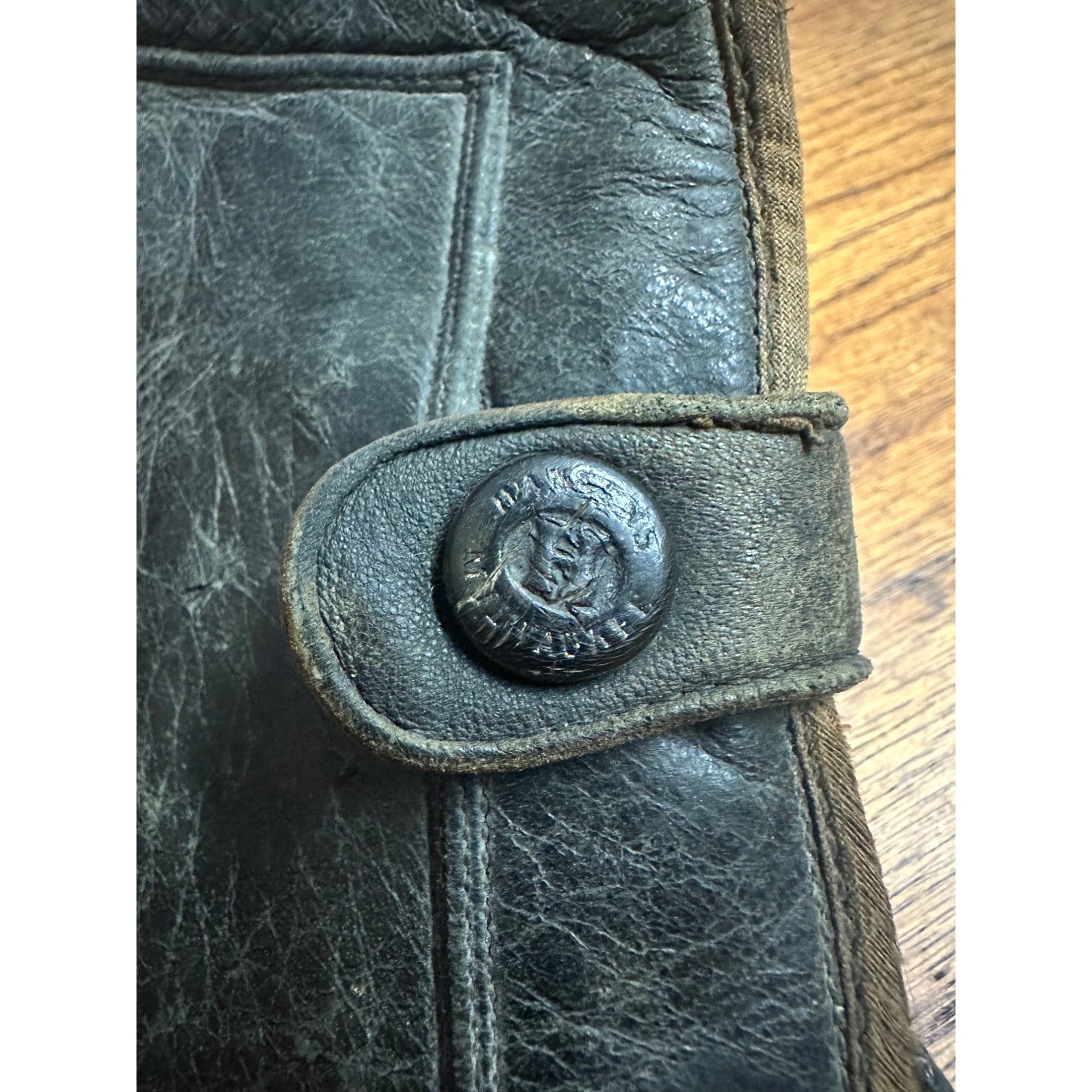 Vintage 1910s Hansen Co. Milwaukee Leather Motorcycle Gloves w/ Gauntlet Cuffs