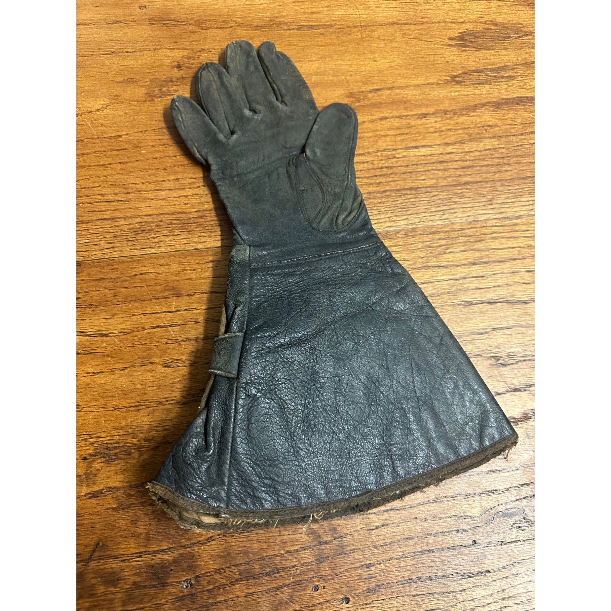 Vintage 1910s Hansen Co. Milwaukee Leather Motorcycle Gloves w/ Gauntlet Cuffs