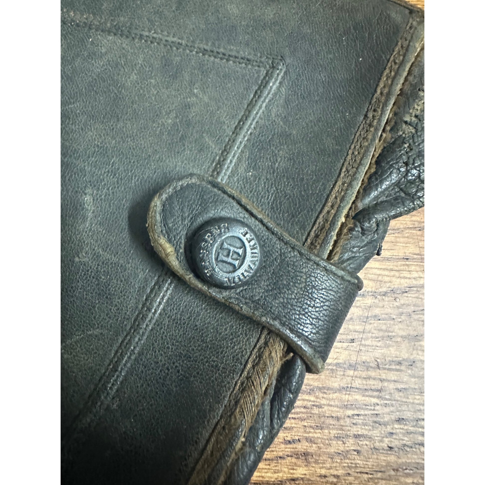 Vintage 1910s Hansen Co. Milwaukee Leather Motorcycle Gloves w/ Gauntlet Cuffs