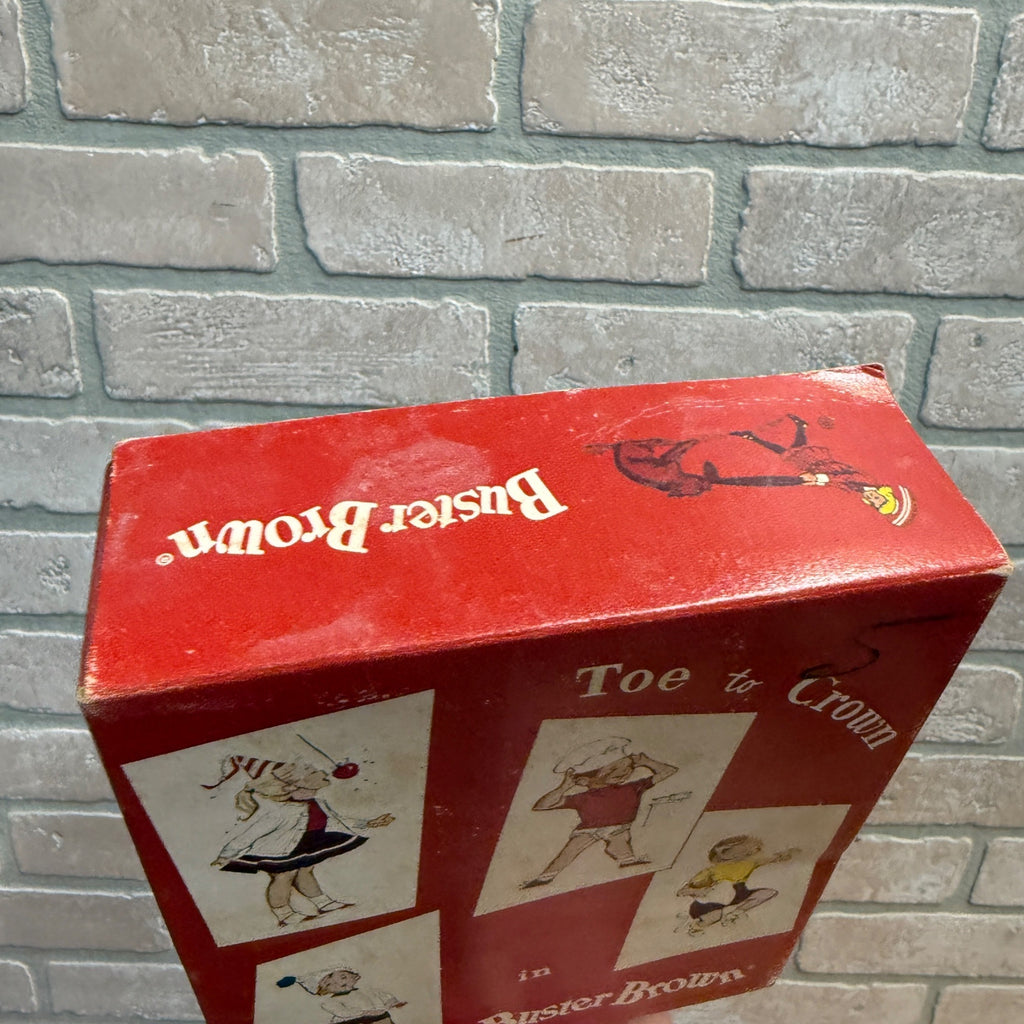 Vintage 1950s Buster Brown Child's Shoe EMPTY Advertising Box Toe to Crown