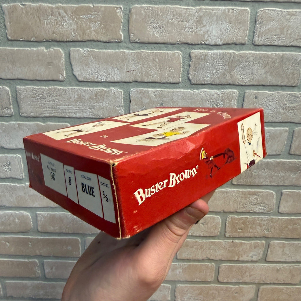 Vintage 1950s Buster Brown Child's Shoe EMPTY Advertising Box Toe to Crown