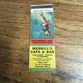 1940s 1950s Pinup Girlie Girly Matchbook Cover Merrills Cafe Lawton Oklahoma