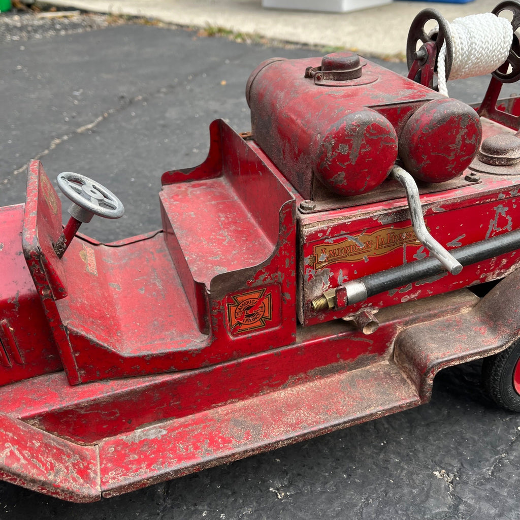 Vintage 1920s SturdiToys American LaFrance Fire Pumper Truck Pressed Steel Toy