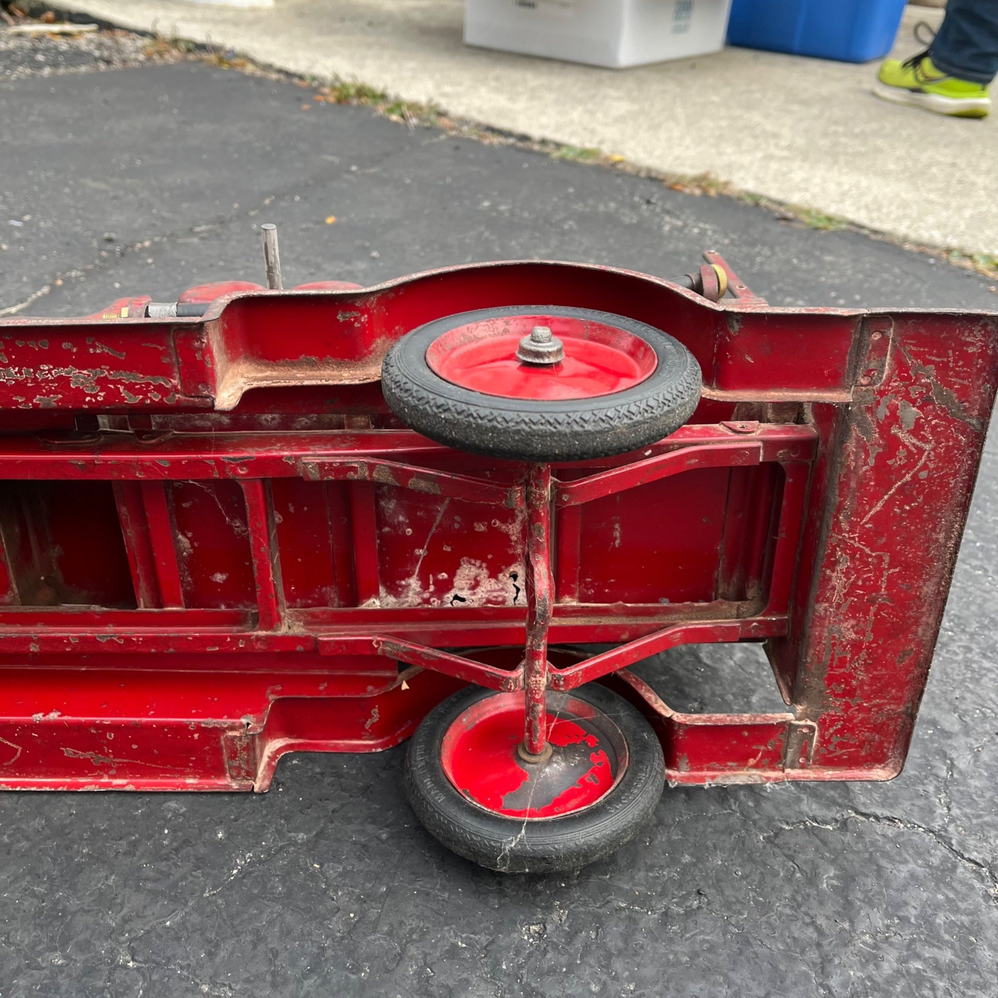 Vintage 1920s SturdiToys American LaFrance Fire Pumper Truck Pressed Steel Toy