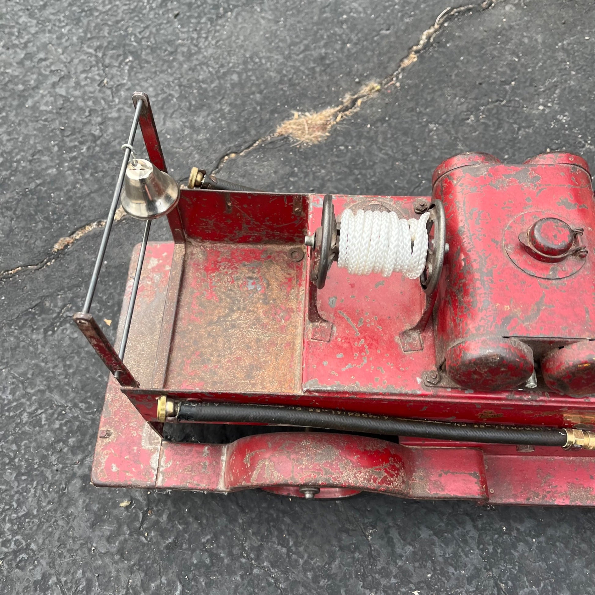 Vintage 1920s SturdiToys American LaFrance Fire Pumper Truck Pressed Steel Toy