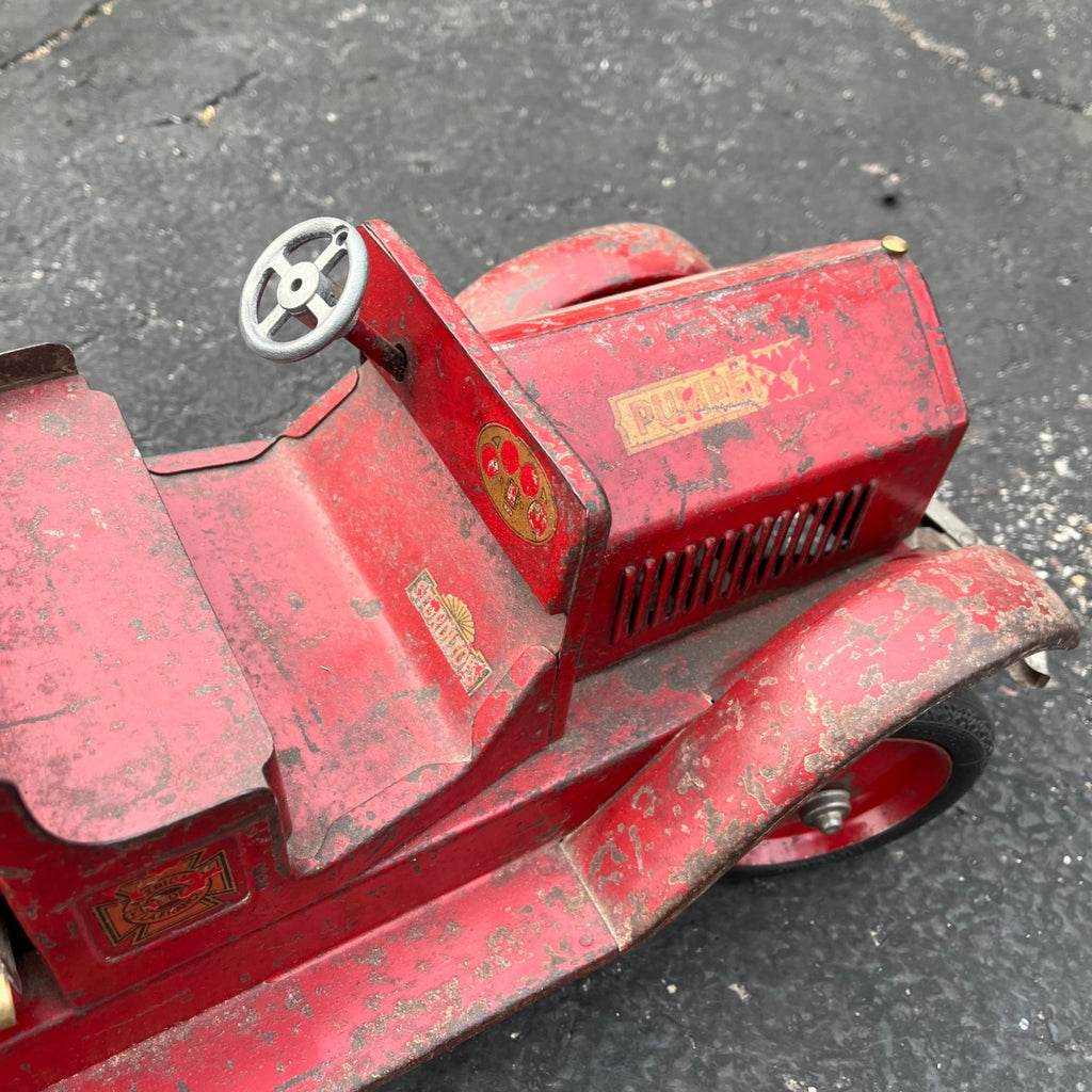Vintage 1920s SturdiToys American LaFrance Fire Pumper Truck Pressed Steel Toy