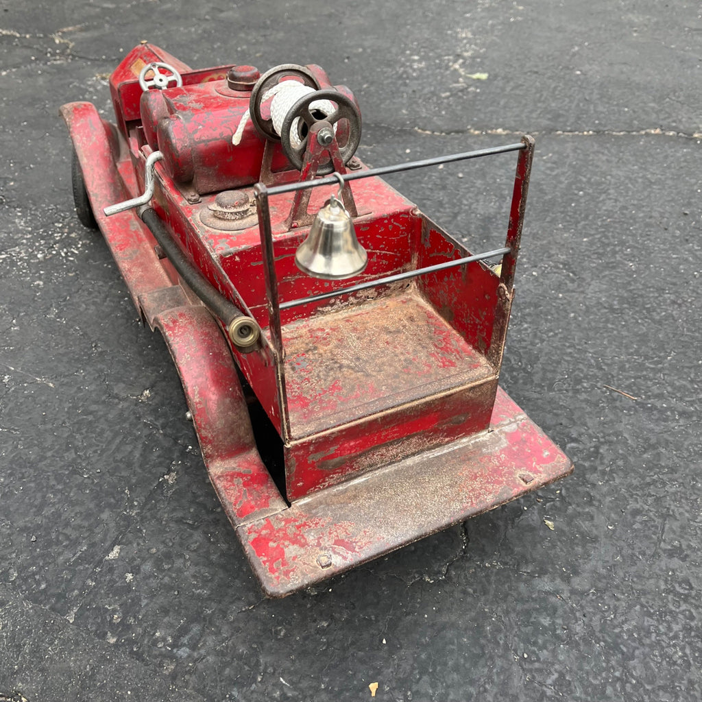 Vintage 1920s SturdiToys American LaFrance Fire Pumper Truck Pressed Steel Toy