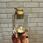 Vintage Clam W/ Pearl Shell On Stones Table Top Lighter Untested