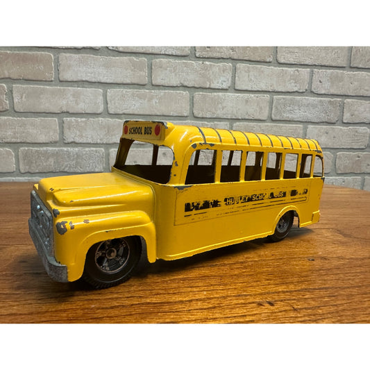 Vintage 1960's Hubley School Bus Diecast Metal 9."" Toy Original