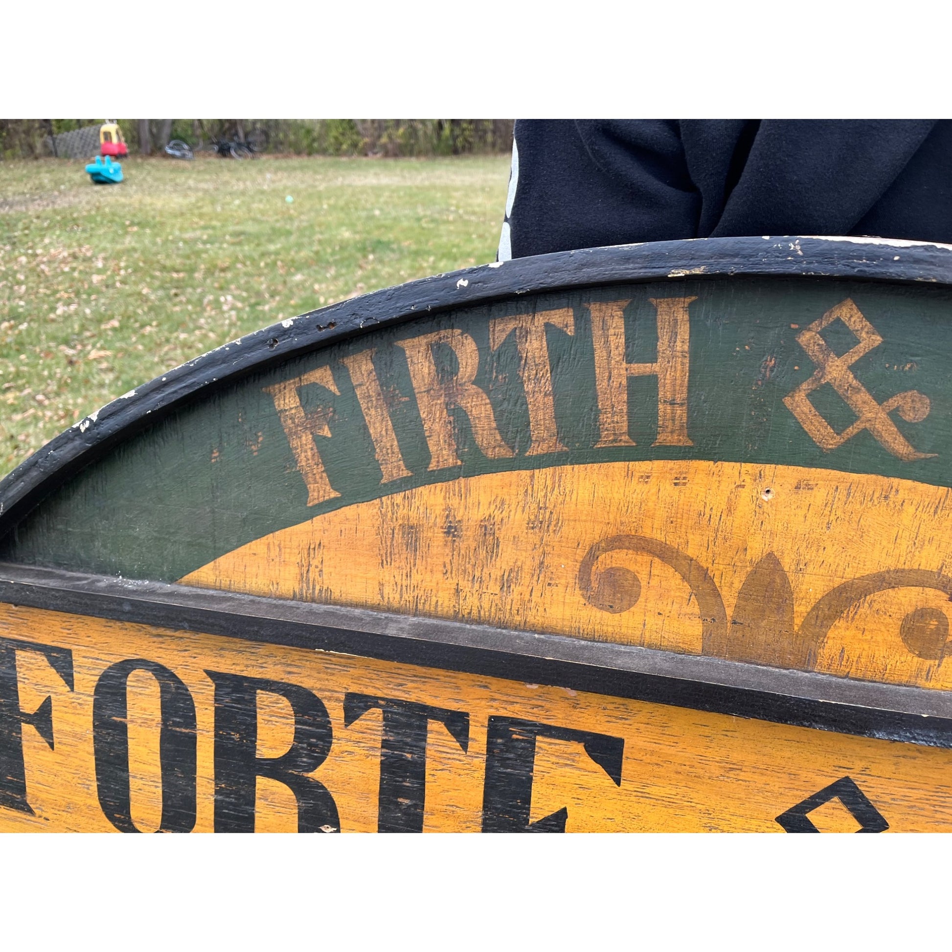 Vintage Pianoforte & Music Co. New York Wooden Trade Advertising Store Sign 8ft